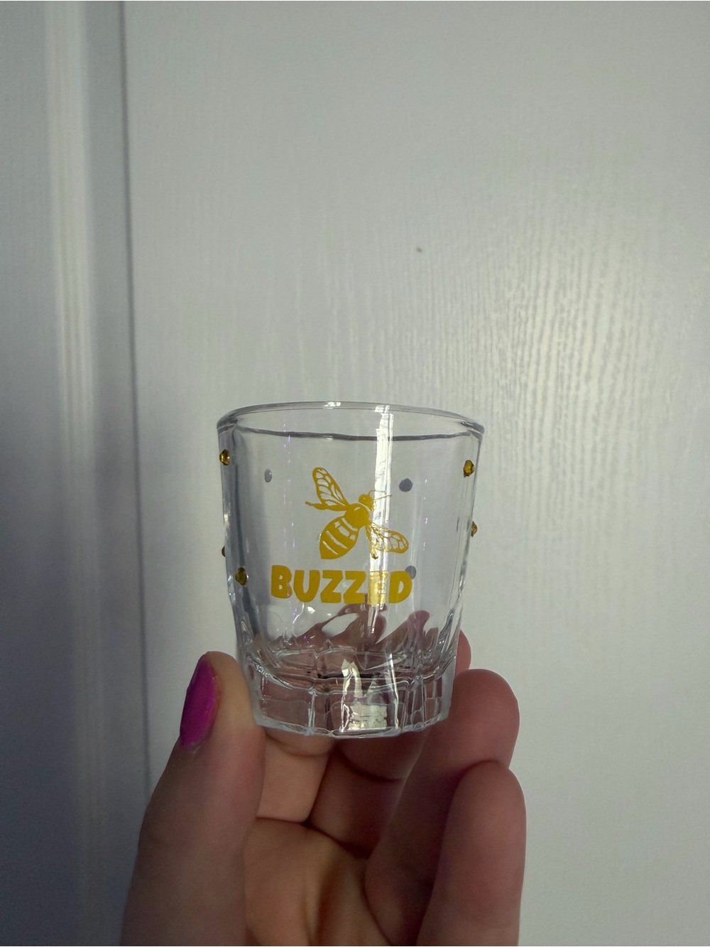 Buzzed Yellow Bee Shot Glass